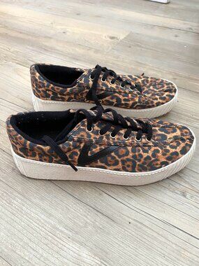 Tretorn Leopard Platform Sneakers - Size 7